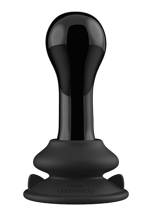 Shots Toys | Globy - Glass Vibrator With Suction Cup and Remote - Black