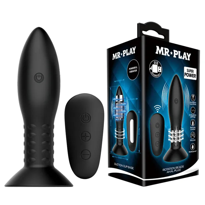 Pretty Love Mr Play Rotation Beads Anal Plug with Remote