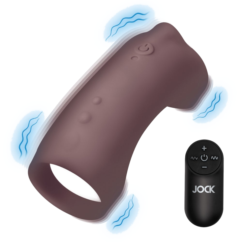 Curve Toys | JOCK Vibrating Silicone Penis Sleeve w Remote Control - Dark
