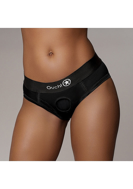 Shots Toys | OUCH! Vibrating Strap-on High-Cut Brief - Black - Size M/L