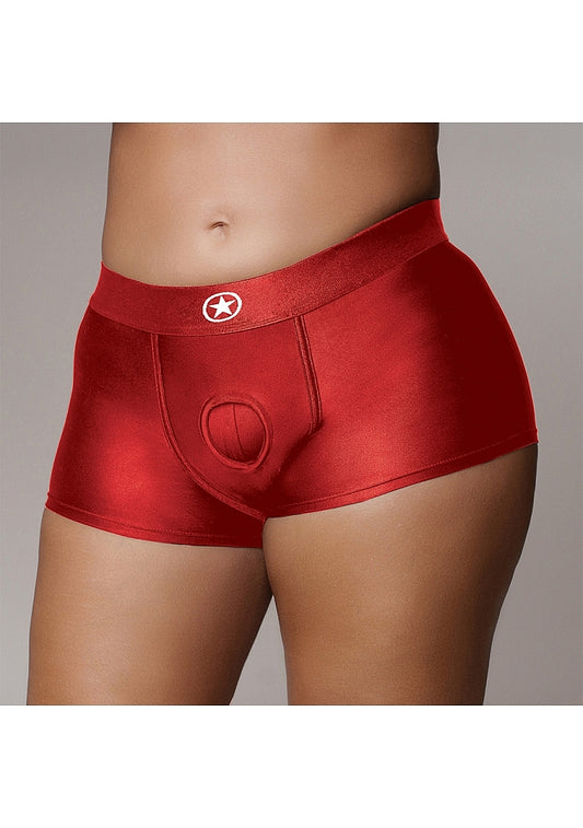 Shots Toys | OUCH! Vibrating Strap-on Boxer - Red - Size XL/XXL
