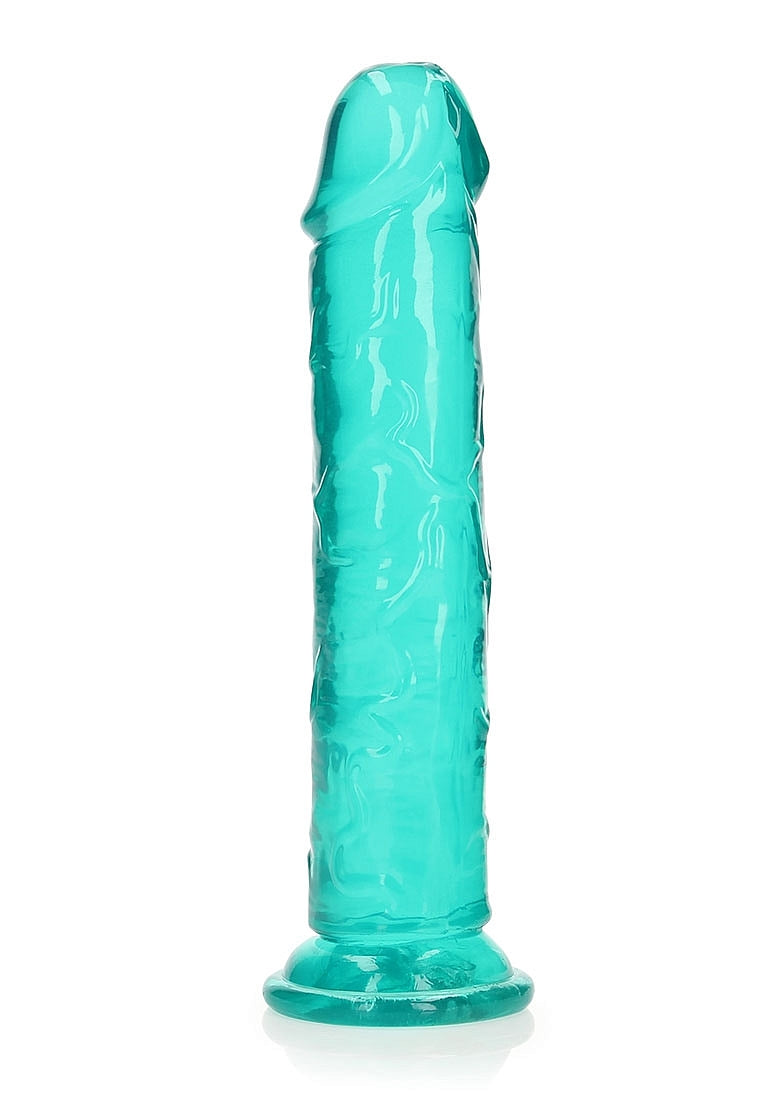 Shots Toys | REALROCK Crystal Clear 9" Straight Dildo No Balls - Turquoise