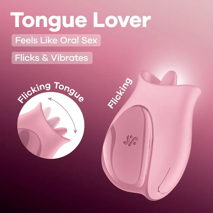 Satisfyer Tongue Lover - Pink Flicking Clitoral Stimulator Vibrator