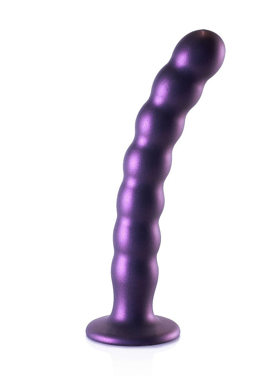 Shots Toys | OUCH! Beaded G-Spot Dildo - 8" / 20.5 cm - Metallic Purple