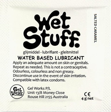 Wet Stuff Salted Caramel Water Based Lubricant Sample Travel Sachets 4g 100 Pack