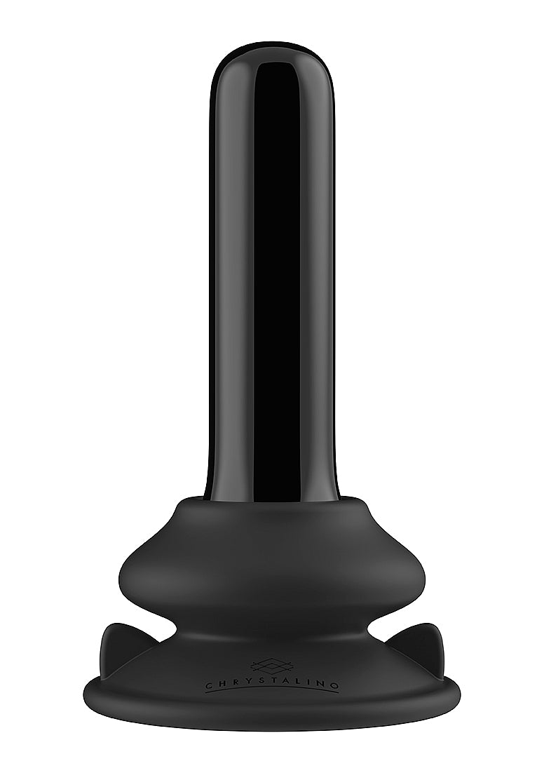 Shots Toys | Thumby - Glass Vibrator With Suction Cup and Remote - Black