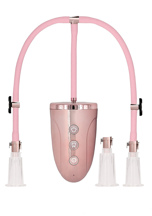 Shots Toys | PUMPED Automatic Rechargeable Clitoral and Nipple Pump Set Pink Medium