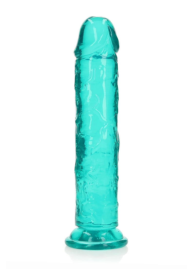 Shots Toys | REALROCK Crystal Clear 10" Straight Dildo No Balls - Turquoise
