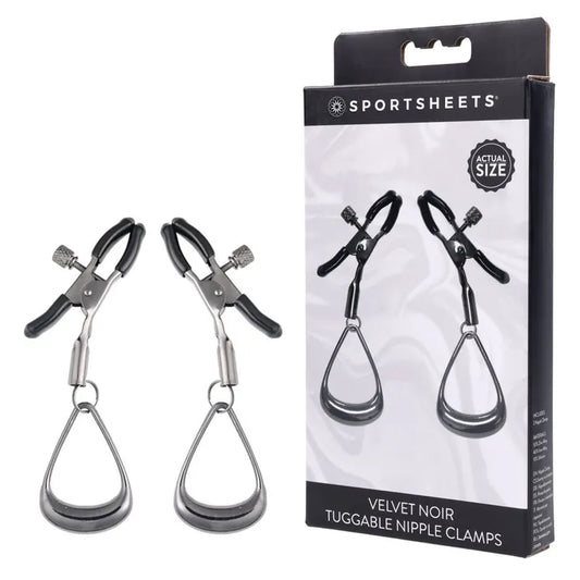 Sportsheets Velvet Noir Tuggable Nipple Clamps