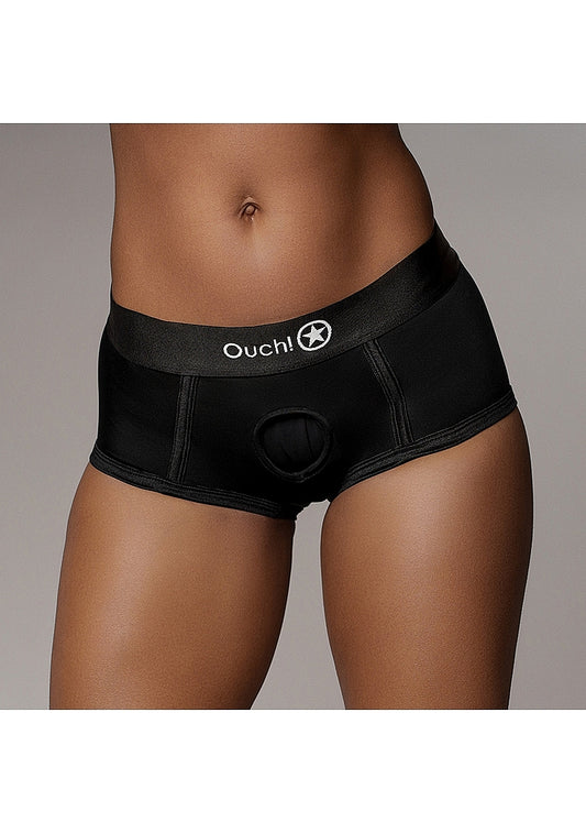 Shots Toys | OUCH! Vibrating Strap-on Boxer - Black - Size M/L