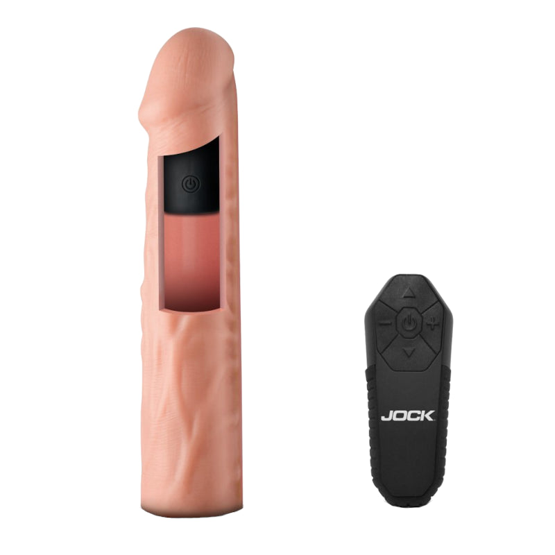 Curve Toys | JOCK Enhancers 1.5" Vibrating Penis Extension w/ Remote - Medium
