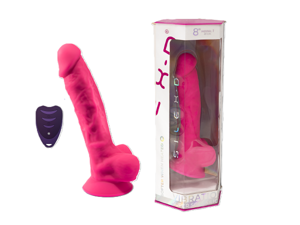 Adrien Lastic Silexd 8" Model 1 Remote Control LRS Vibrating Dildo Pink