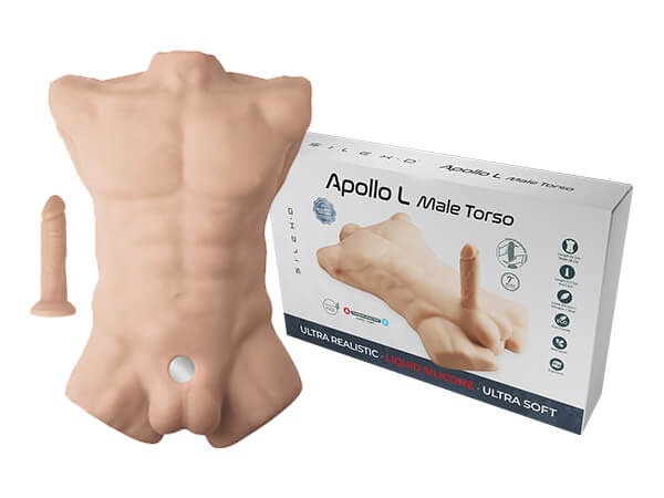 Adrien Lastic Apollo L Ultra Realistic Male Torso Interchangeable 7" Dildo Flesh
