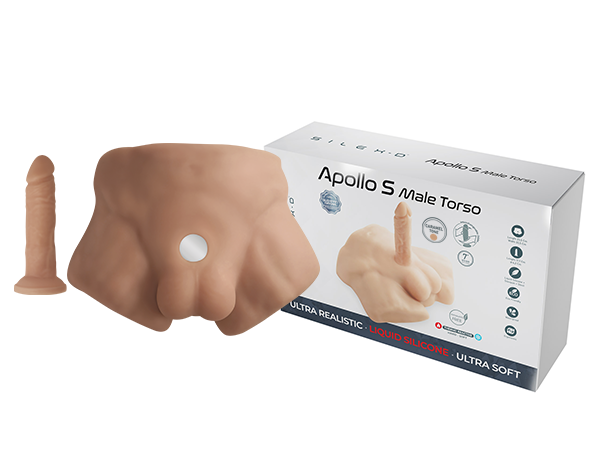 Adrien Lastic Apollo S Realistic Male Half Torso Interchangeable 7" Dildo Caramel