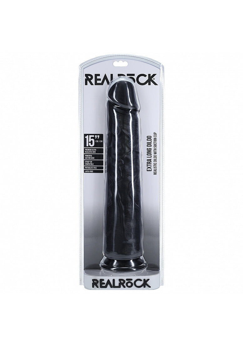 Shots Toys | REALROCK - Realistic Extra Long Dildo no Balls 15" / 38.1cm - Black