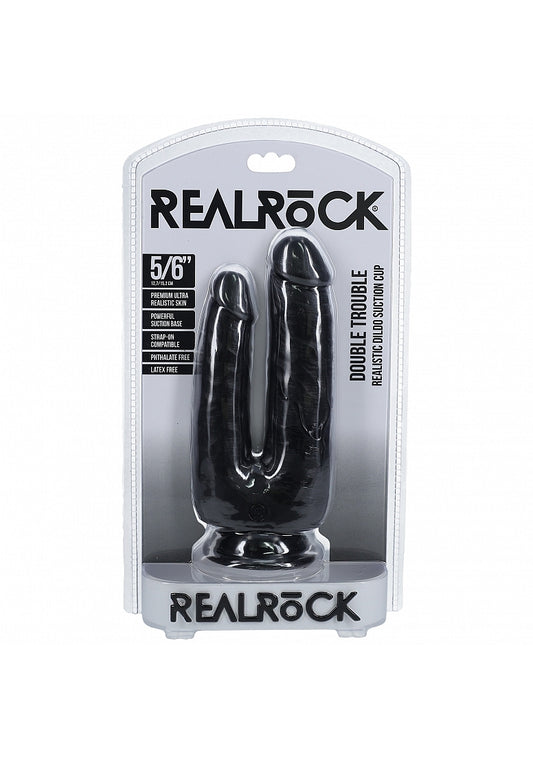 Shots Toys | REALROCK - Double Trouble 5"/6" Realistic Dildo - Black