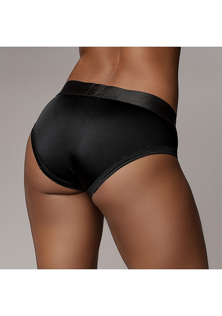Shots Toys | OUCH! Vibrating Strap-on High-Cut Brief - Black - Size M/L