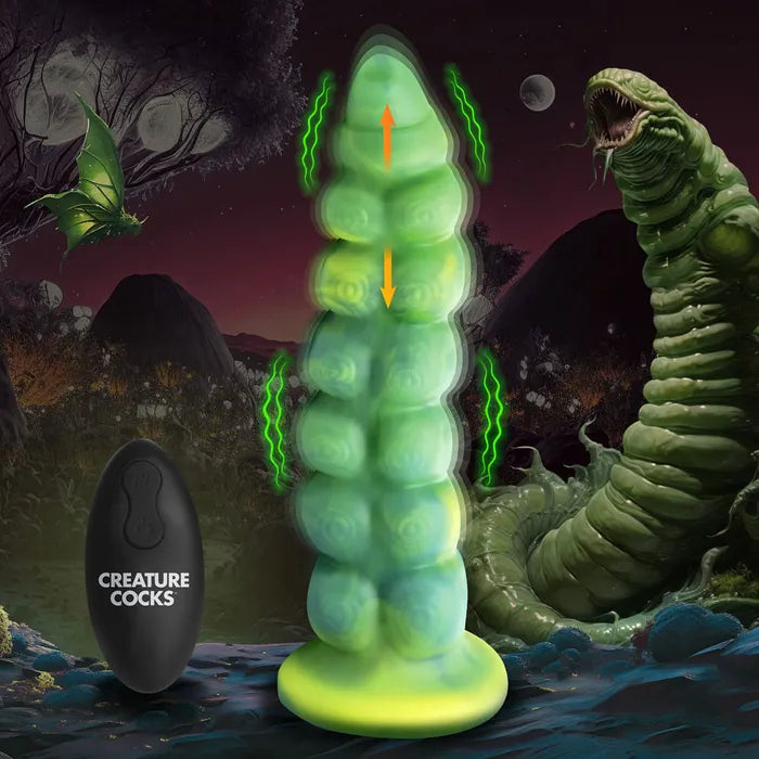 Creature Cocks Squirmer - Green 22.3cm Thrusting Fantasy Dildo
