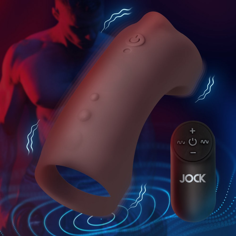 Curve Toys | JOCK Vibrating Silicone Penis Sleeve w Remote Control - Dark