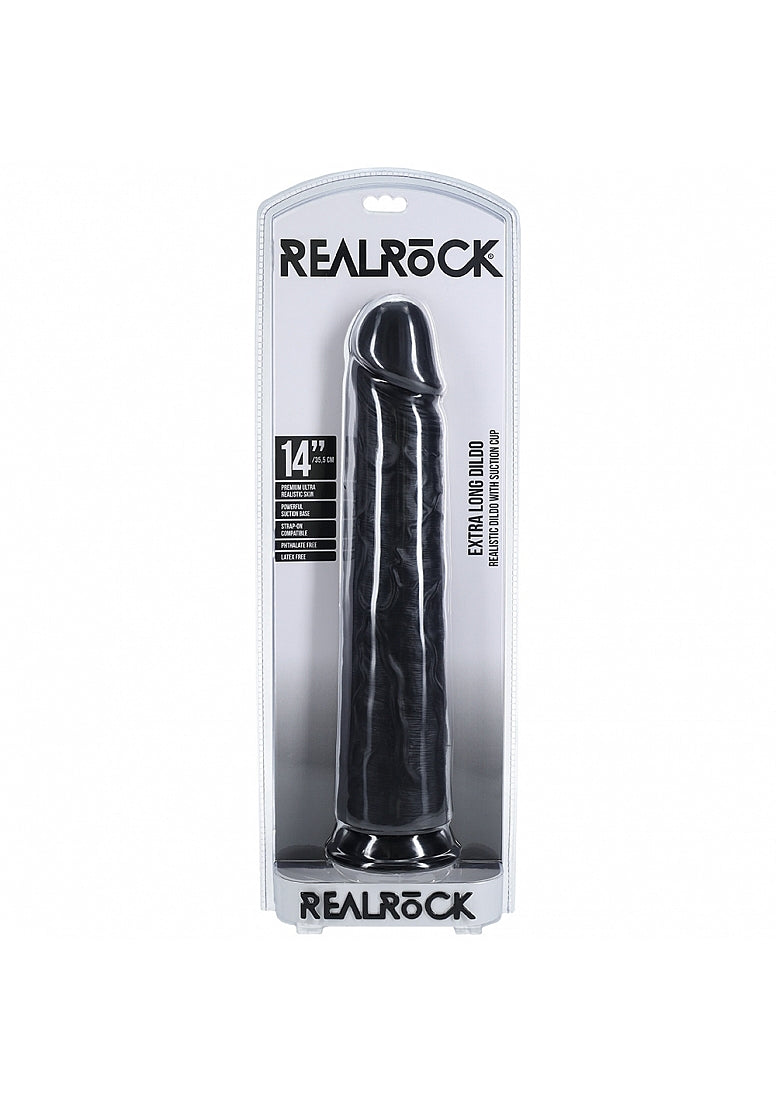 Shots Toys | REALROCK - Realistic Extra Long Dildo no Balls 14" / 35.5cm - Black