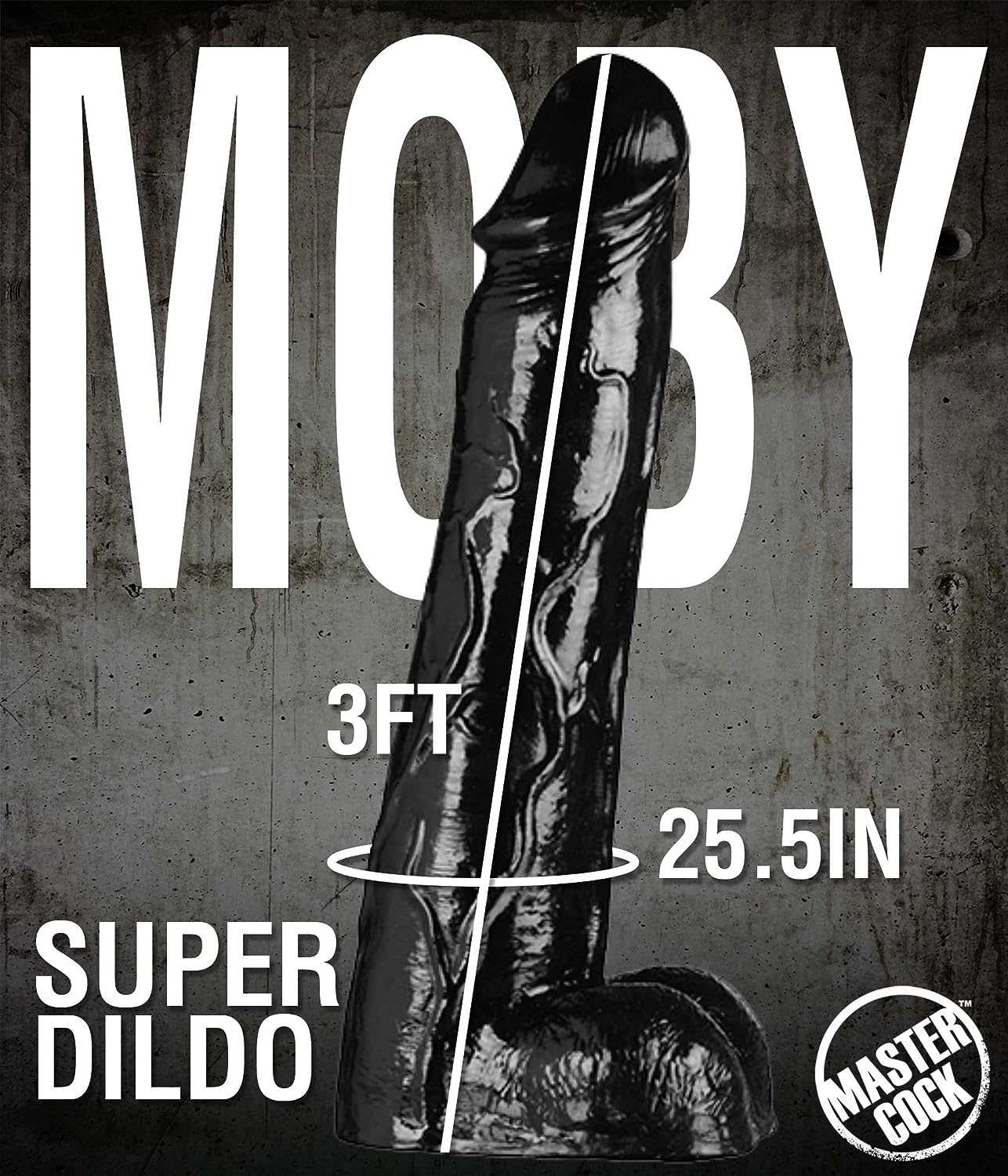 Master Series Master Cock Moby Huge 3 Foot Tall Super Dildo Black 64.77 x 64.77 x 90.17cm 23kg