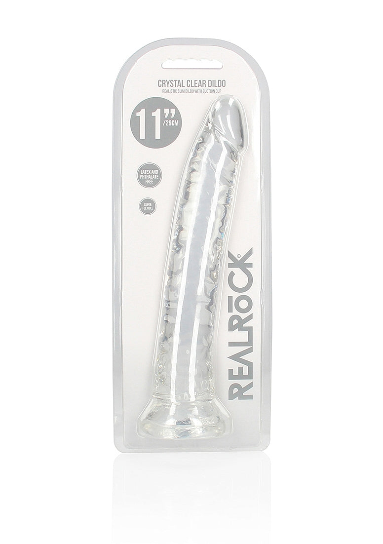Shots Toys | REALROCK 29cm Realistic Slim Crystal Clear Dildo - Translucent (11") Dong