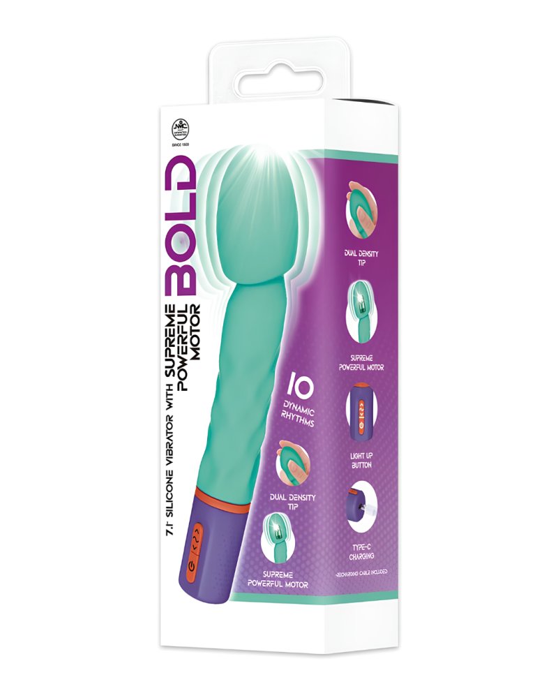 Excellent Power | Bold Around 7" Vibrator With Varicolored Control (Mint)