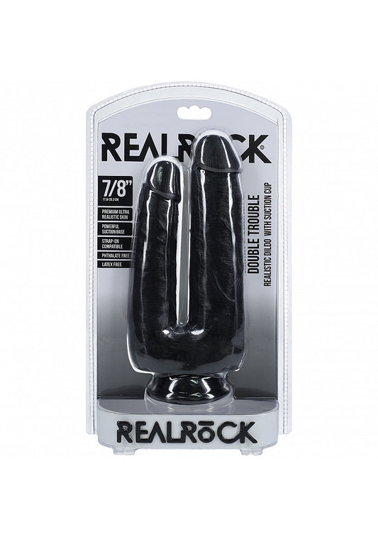 Shots Toys | REALROCK - Double Trouble 7"/8" Realistic Dildo - Black