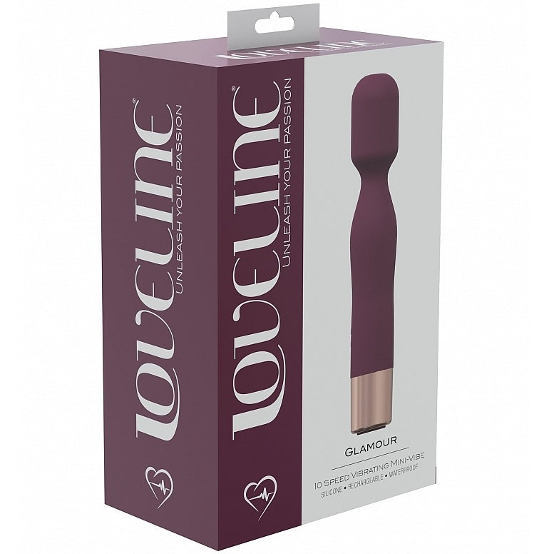 LOVELINE Glamour - Burgundy 14.4cm USB Rechargeable Massage Wand Vibrator