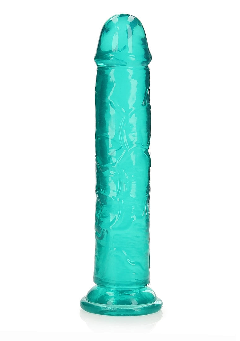 Shots Toys | REALROCK Crystal Clear 9" Straight Dildo No Balls - Turquoise