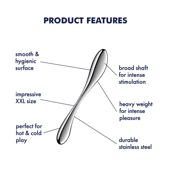 Satisfyer Star Force 3 - Chrome Steel 27cm Dildo