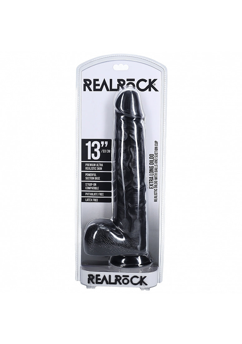 Shots Toys | REALROCK - Realistic Extra Long Dildo with Balls 13" / 33cm - Black