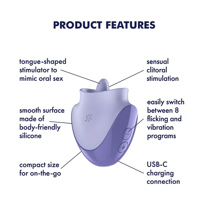 Satisfyer Tongue Dancer - Purple Flicking Clitoral Stimulator Vibrator