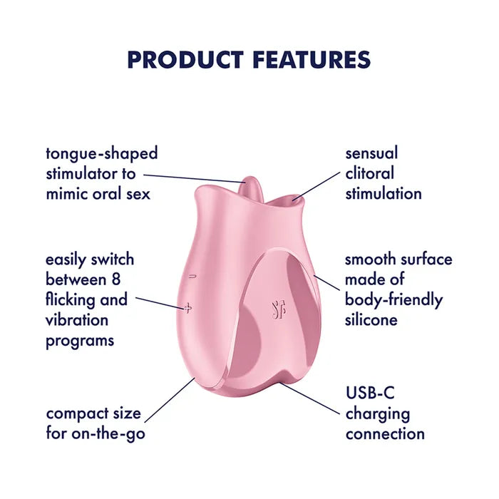Satisfyer Tongue Lover - Pink Flicking Clitoral Stimulator Vibrator
