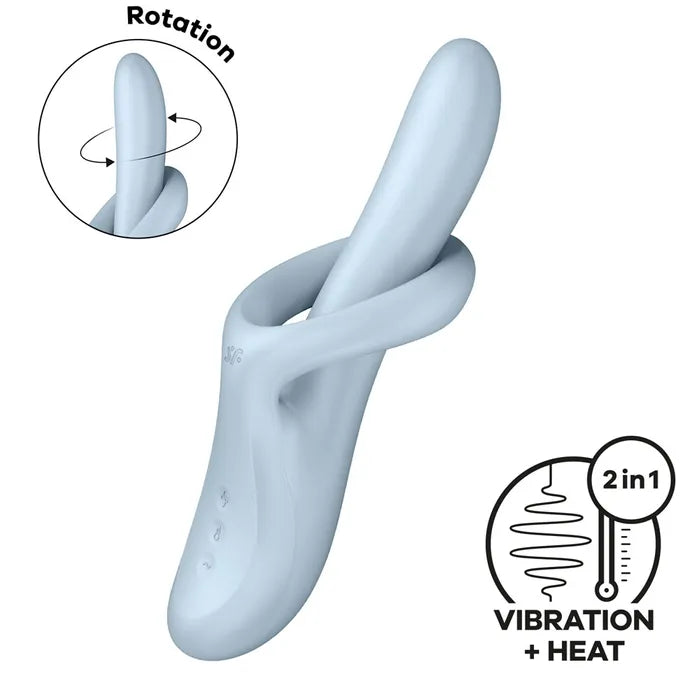Satisfyer Heat Flex 4 - Blue Heating Rotating G-Spot Vibrator