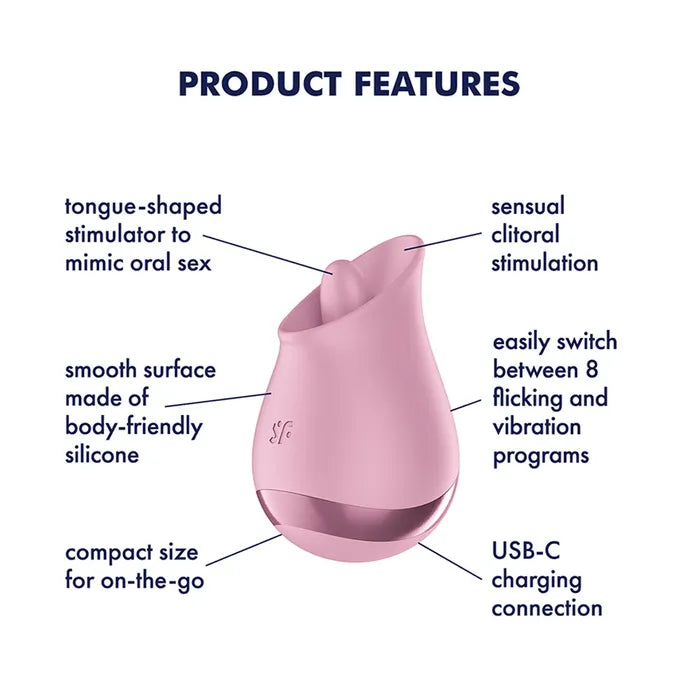 Satisfyer Tongue Player - Pink Flicking Clitoral Stimulator Vibrator