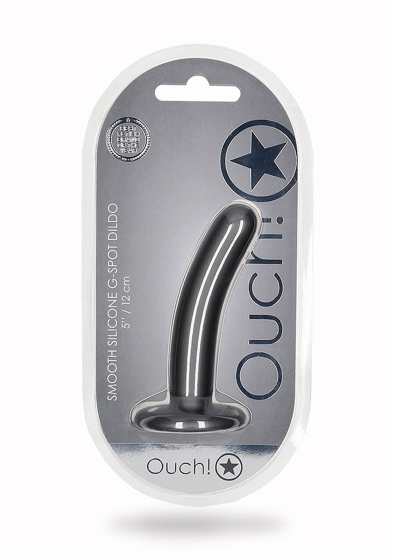 Shots Toys | OUCH! Smooth G-Spot Dildo - 5" / 12 cm - Gun Metal