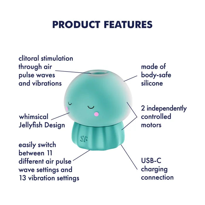 Satisfyer Jelly-cious - Green Air Pulse Clitoral Stimulator Vibrator