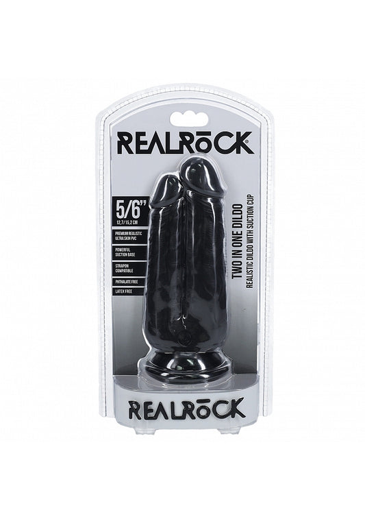 Shots Toys | REALROCK - Two In One 5"/6" Realistic Dildo - Black