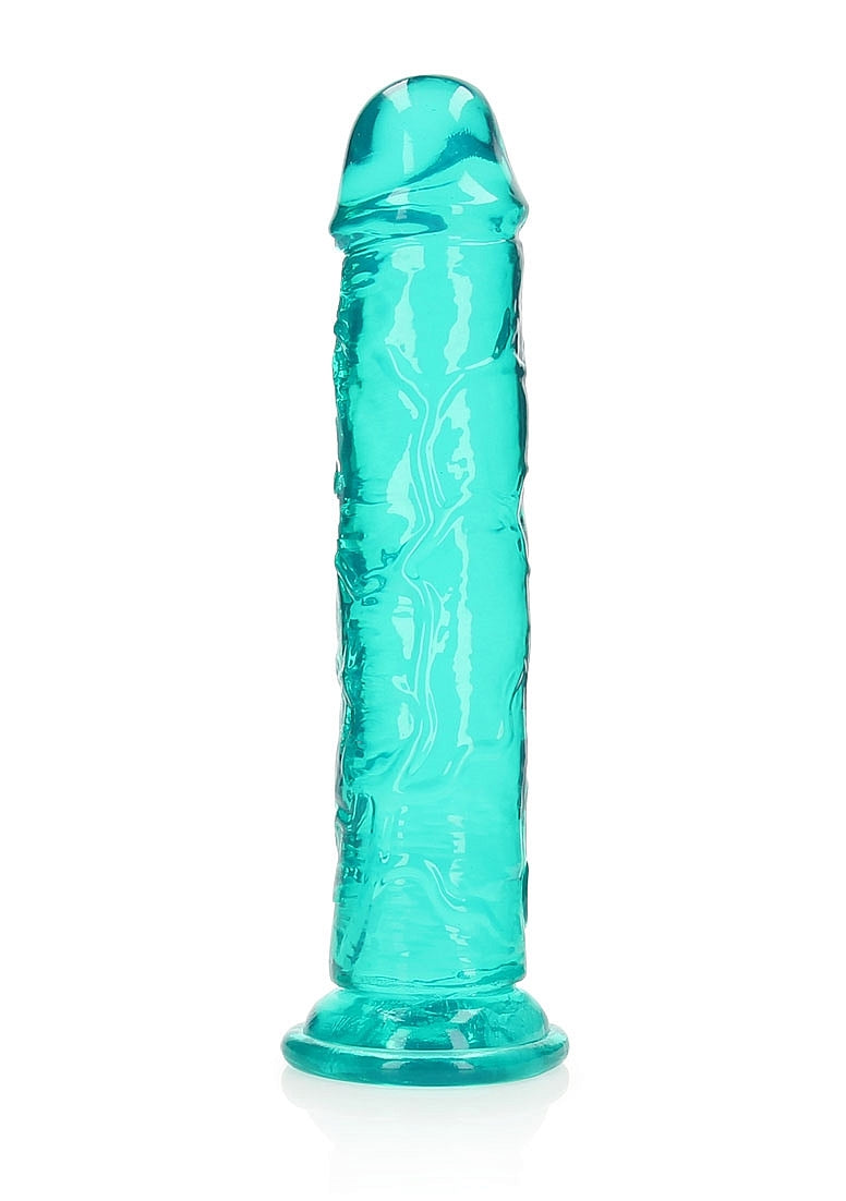 Shots Toys | REALROCK Crystal Clear 11" Straight Dildo No Balls - Turquoise