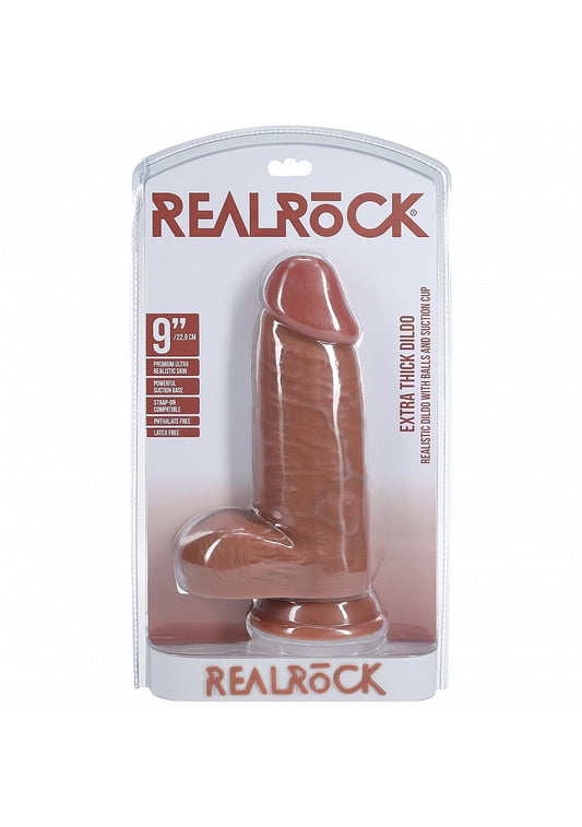 Shots Toys | REALROCK - Realistic Extra Thick Dildo with Balls 9" / 22.9cm - Tan