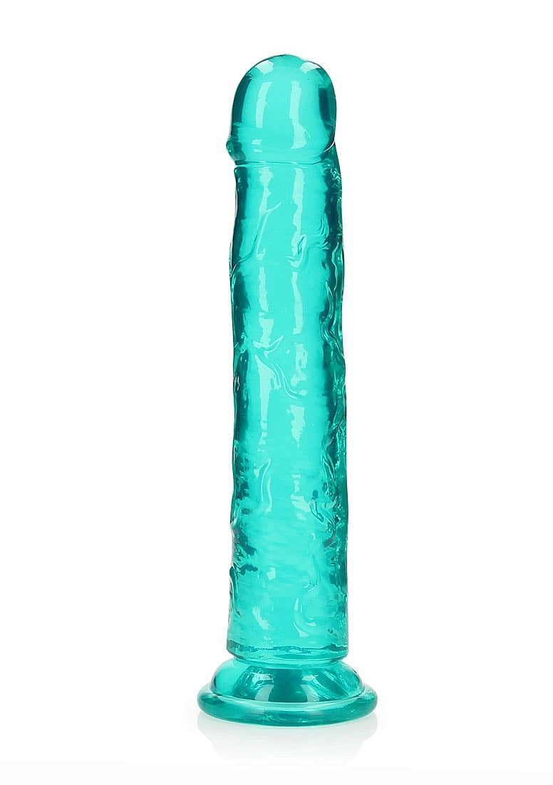 Shots Toys | REALROCK Crystal Clear 10" Straight Dildo No Balls - Turquoise