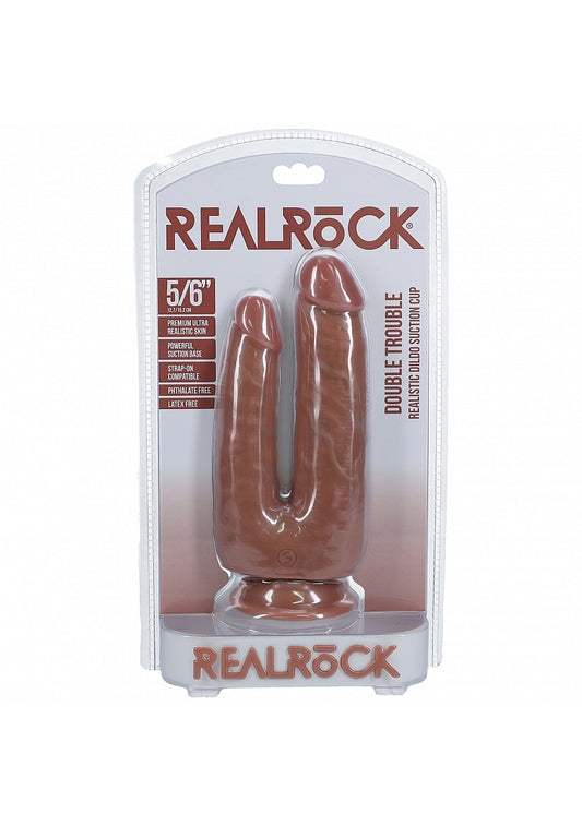 Shots Toys | REALROCK - Double Trouble 5"/6" Realistic Dildo - Tan