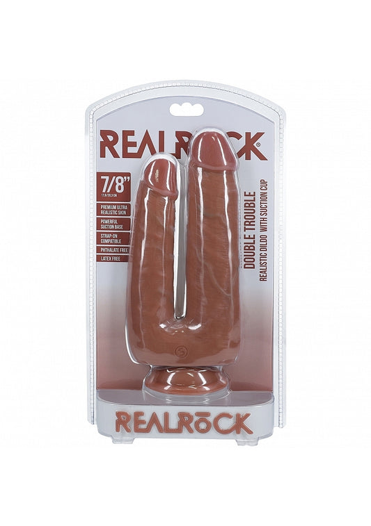 Shots Toys | REALROCK - Double Trouble 7"/8" Realistic Dildo - Tan