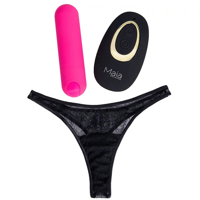 Maia Toys | Maia DATE NIGHT PANTY VIBE with Bullet and Remote Black - S/M or L/XL
