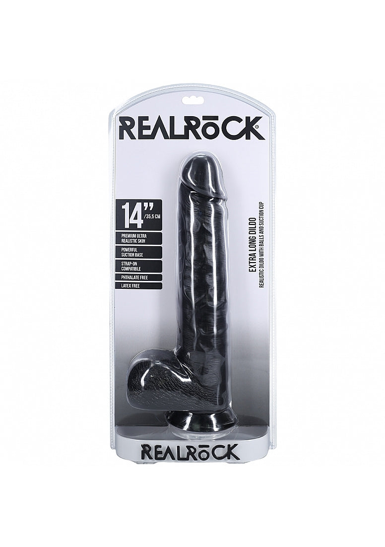 Shots Toys | REALROCK - Realistic Extra Long Dildo with Balls 14" / 35.5cm - Black