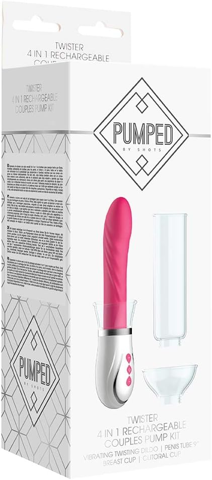 Shots Toys | Pumped Twister 4 in 1 Rechargeable Couples Pump Kit Pink