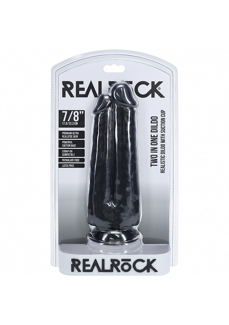 Shots Toys | REALROCK - Two in One 7"/8" Realistic Dildo - Black
