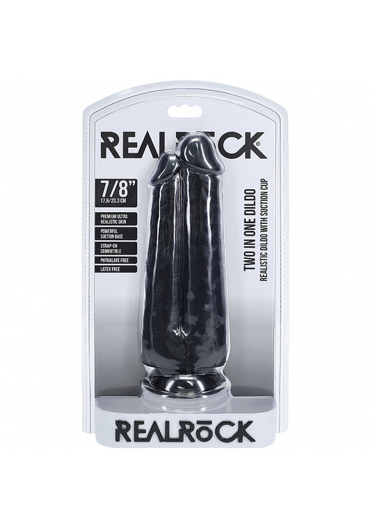 Shots Toys | REALROCK - Two in One 7"/8" Realistic Dildo - Black