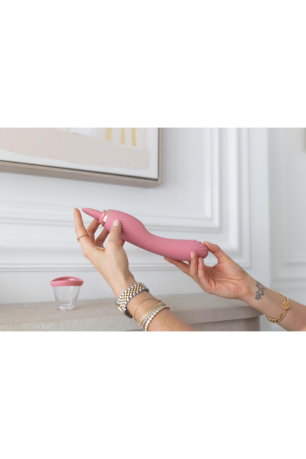 Le Wand Lick - 3-1 Double Ended Vibe With Licking Tongue Stimulator